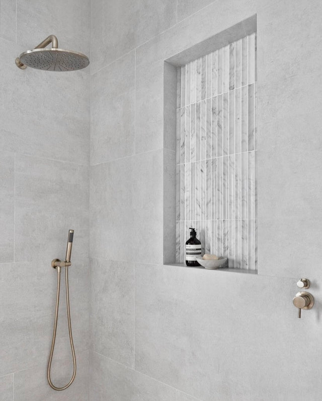 Round Shower Rose 300mm - PVD Brushed Nickel (SKU: MH06-PVDBN) by Meir NZ