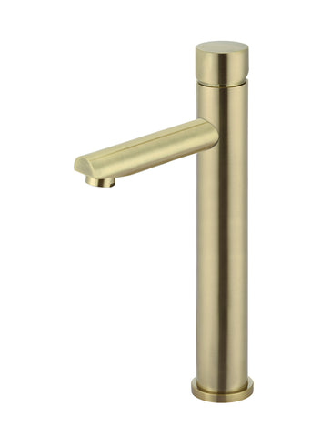 Round Pinless Tall Basin Mixer - PVD Tiger Bronze