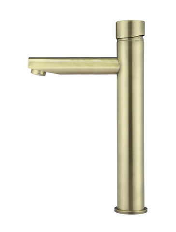 Round Pinless Tall Basin Mixer - PVD Tiger Bronze