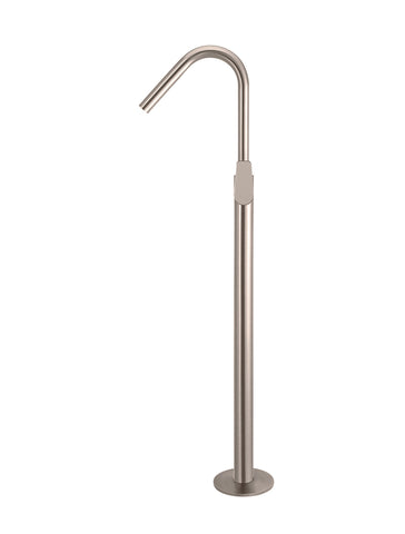 Round Paddle Freestanding Bath Spout and Hand Shower - Champagne