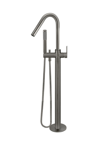 Round Paddle Freestanding Bath Spout and Hand Shower - Shadow