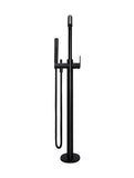 Round Paddle Freestanding Bath Spout and Hand Shower - Matte Black - MB09PD