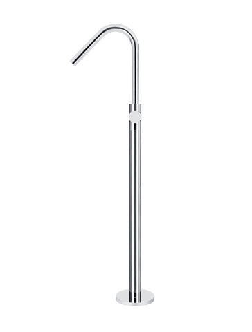 Round Pinless Freestanding Bath Spout and Hand Shower - Polished Chrome
