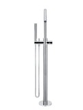 Round Pinless Freestanding Bath Spout and Hand Shower - Polished Chrome - MB09PN-C