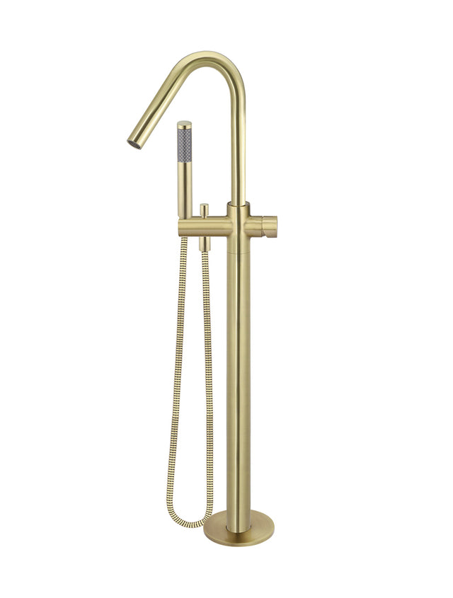 Round Pinless Freestanding Bath Spout and Hand Shower - PVD Tiger Bronze (SKU: MB09PN-PVDBB) by Meir NZ