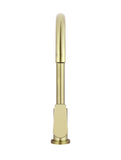 Round Gooseneck Kitchen Mixer Tap with Paddle Handle - PVD Tiger Bronze - MK03PD-PVDBB