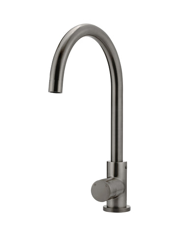 Round Gooseneck Kitchen Mixer Tap with Pinless Handle - Shadow