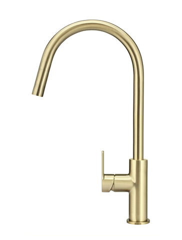 Round Paddle Piccola Pull Out Kitchen Mixer Tap - PVD Tiger Bronze