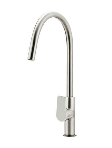 Round Paddle Piccola Pull Out Kitchen Mixer Tap - PVD Brushed Nickel