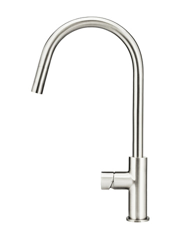 Round Pinless Piccola Pull Out Kitchen Mixer Tap - PVD Brushed Nickel