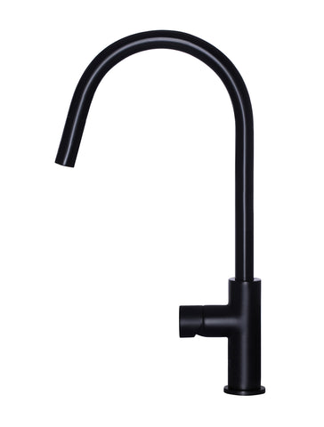 Round Pinless Piccola Pull Out Kitchen Mixer Tap - Matte Black