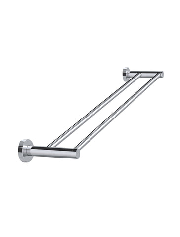 Round Double Towel Rail 600mm - Polished Chrome