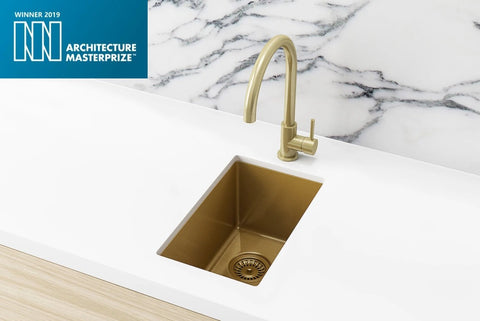 Bar Sink - Single Bowl 382 x 272 - Brushed Bronze Gold