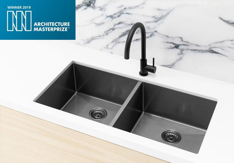 Kitchen Sink - Double Bowl 860 x 440 - Gunmetal Black