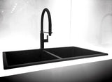 Square Flexible Kitchen Mixer Tap - Matte Black - MK05