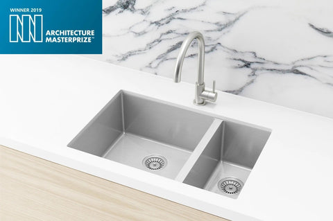 Kitchen Sink - One and Half Bowl 670 x 440 - Brushed Nickel