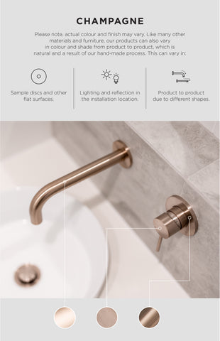 Round Ceiling Shower Arm 300mm - Champagne