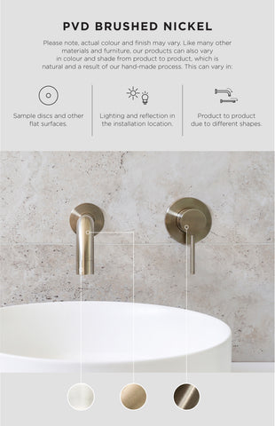 Round Ceiling Shower Arm 300mm - PVD Brushed Nickel