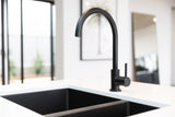 Round Kitchen Mixer Tap - Matte Black - MK03
