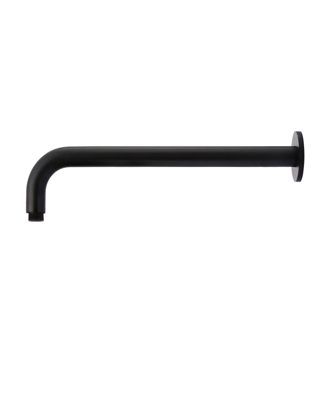 Round Wall Shower Curved Arm 400mm - Matte Black (SKU: MA09-400) by Meir NZ