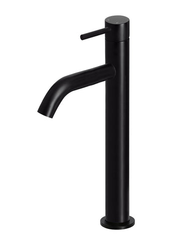 Piccola Tall Basin Mixer Tap with 130mm Spout - Matte Black