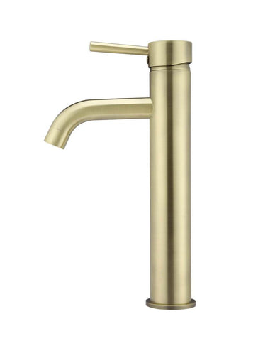 Round Tall Basin Mixer Curved - PVD Tiger Bronze