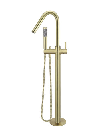 Round Freestanding Bath Spout and Hand Shower - PVD Tiger Bronze