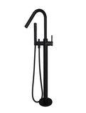 Round Freestanding Bath Spout and Hand Shower - Matte Black - MB09