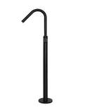 Round Freestanding Bath Spout and Hand Shower - Matte Black - MB09