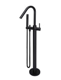 Round Freestanding Bath Spout and Hand Shower - Matte Black - MB09