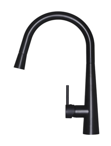 Round Pull Out Kitchen Mixer Tap - Matte Black