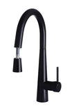 Round Pull Out Kitchen Mixer Tap - Matte Black - MK07