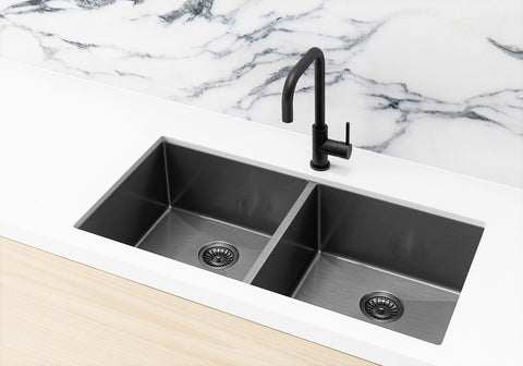 Kitchen Sink - Double Bowl 860 x 440 - Gunmetal Black