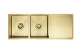 Kitchen Sink - Double Bowl & Drainboard 1160 x 440 - Brushed Bronze Gold - MKSP-D1160440D-BB