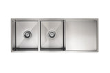 Kitchen Sink - Double Bowl & Drainboard 1160 x 440 - PVD Brushed Nickel - MKSP-D1160440D-NK