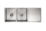 Kitchen Sink - Double Bowl & Drainboard 1160 x 440 - PVD Brushed Nickel - MKSP-D1160440D-NK