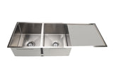 Kitchen Sink - Double Bowl & Drainboard 1160 x 440 - PVD Brushed Nickel - MKSP-D1160440D-NK