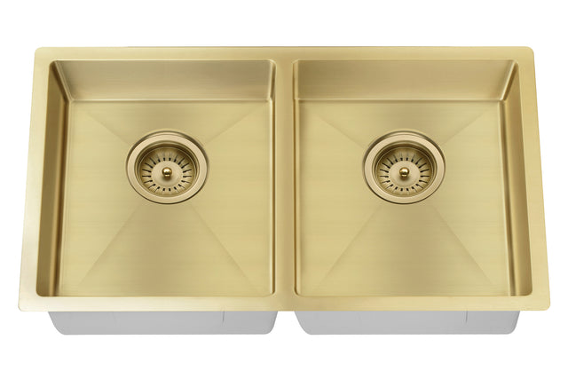 Kitchen Sink - Double Bowl 860 x 440 - Brushed Bronze Gold (SKU: MKSP-D860440-BB) by Meir
