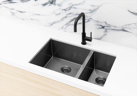 Kitchen Sink - One and Half Bowl 670 x 440 - Gunmetal Black