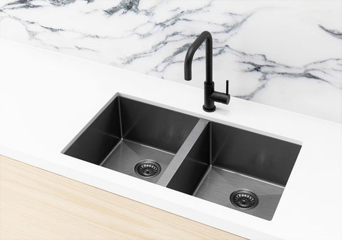 Kitchen Sink - Double Bowl 760 x 440 - Gunmetal Black