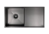 Kitchen Sink - Single Bowl & Drainboard 840 x 440 - Gunmetal Black - MKSP-S840440D-GM