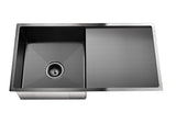 Kitchen Sink - Single Bowl & Drainboard 840 x 440 - Gunmetal Black - MKSP-S840440D-GM