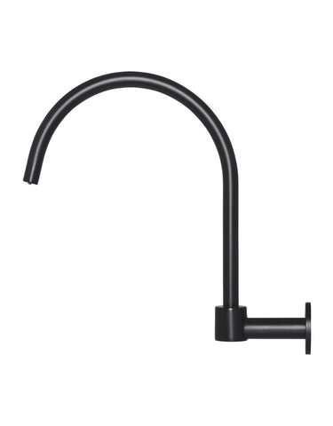 Round High-Rise Swivel Wall Spout - Matte Black