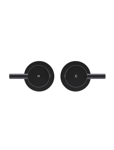 Meir Round Quarter-Turn Wall Taps - Matte Black