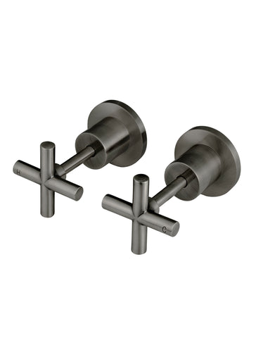 Round Cross Handle Jumper Valve Wall Top Assemblies - Shadow