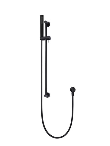 Round Shower on Rail Column - Matte Black