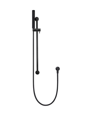 Round Shower on Rail Column - Matte Black