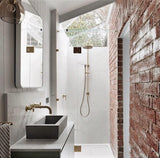 Round Combination Shower Rail, 200mm Rose, Single Function Hand Shower - PVD Tiger Bronze - MZ0704-R-PVDBB