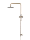 Round Combination Shower Rail, 200mm Rose, Single Function Hand Shower - Champagne - MZ0704-R-CH