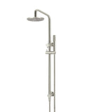 Round Combination Shower Rail, 200mm Rose, Single Function Hand Shower - PVD Brushed Nickel - MZ0704-R-PVDBN